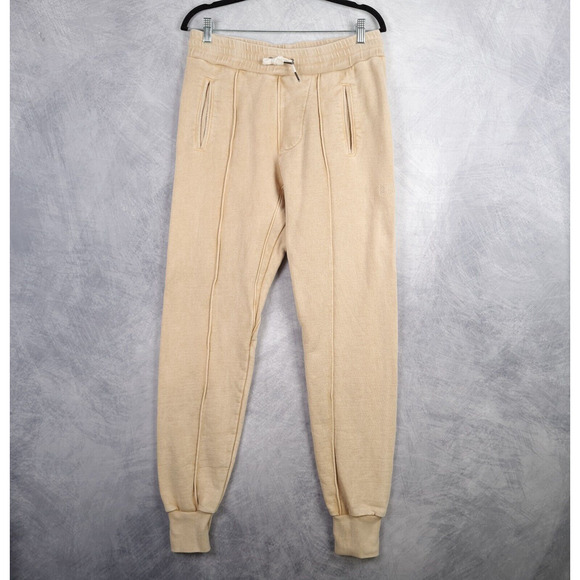 MADE GOLD Sweatpants Joggers Womens Medium Beige Heavy French Terry Bloggers Fav - Picture 1 of 16